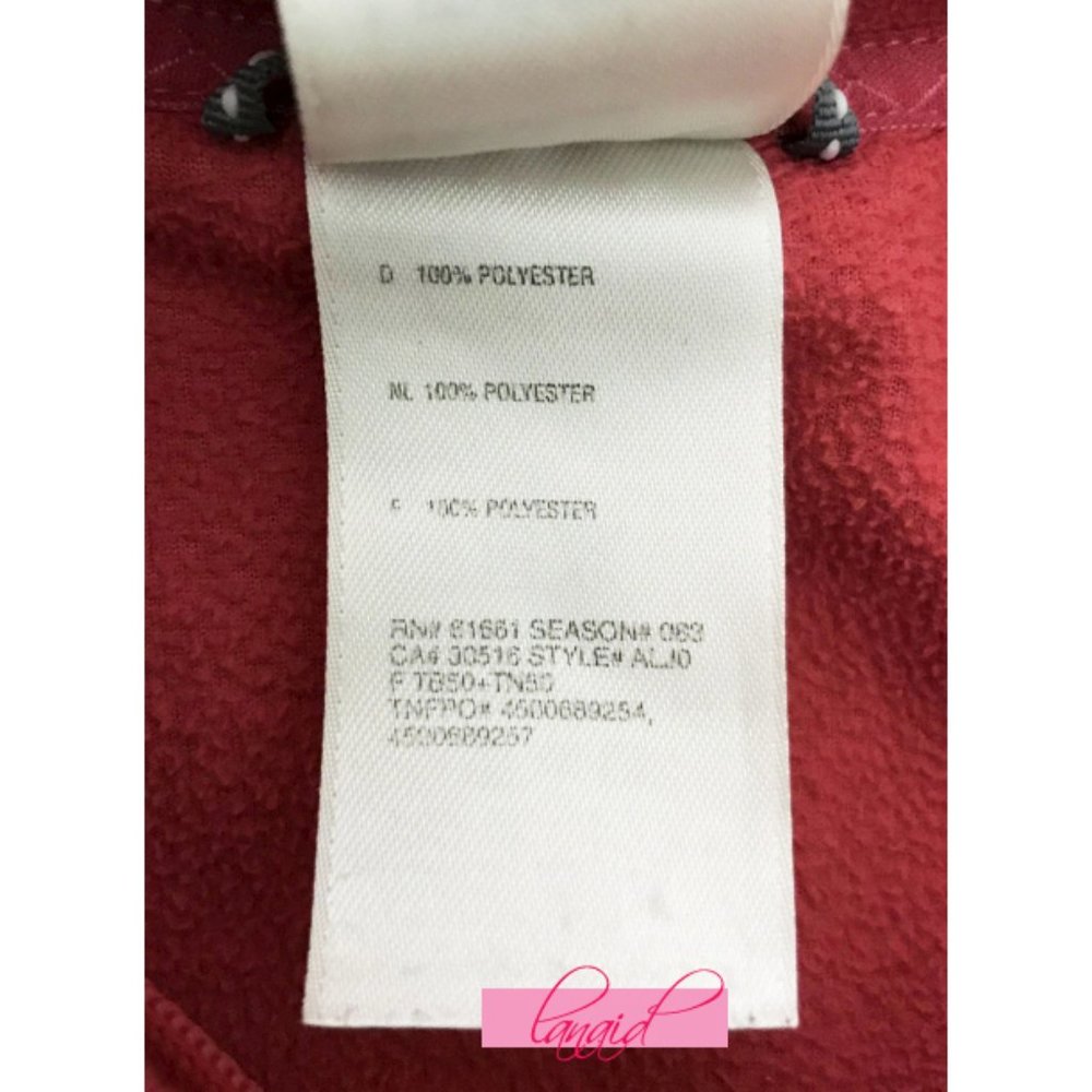 North Face TKA 100 Glacier Quarter-Zip Fleece Melon Red Fuzzy Pullover Sweater S - Picture 5 of 6